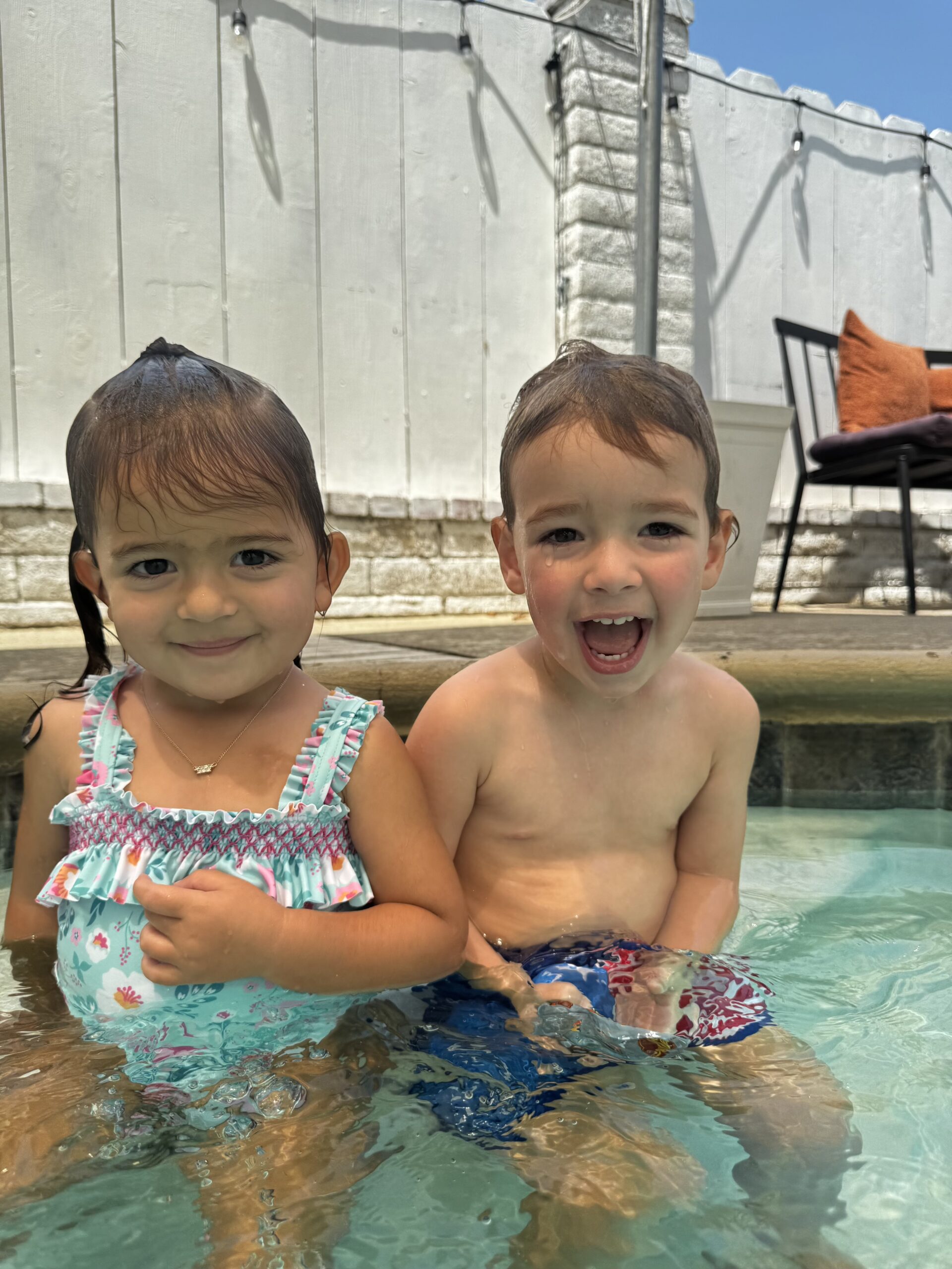 Happy children completing Swim Float Swim program