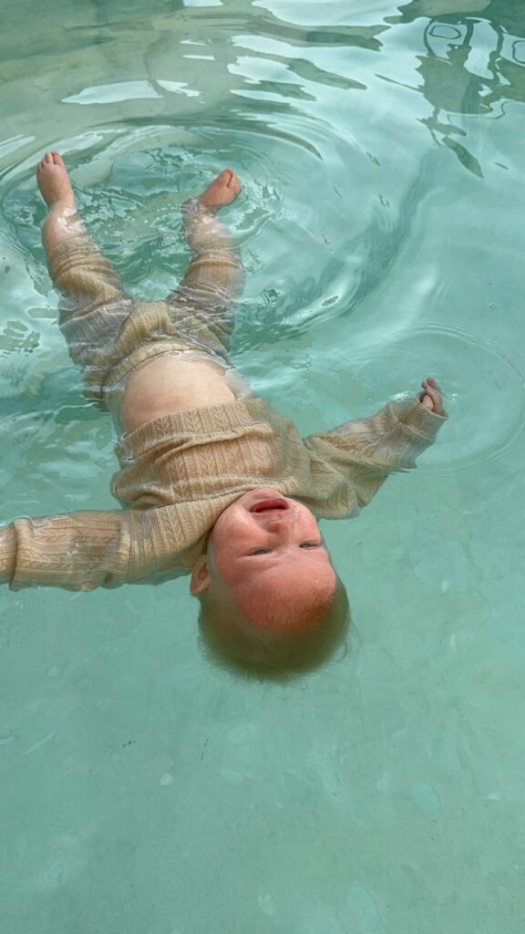 Infant survival swim lesson in the Inland Empire at Golden Coast Swim School